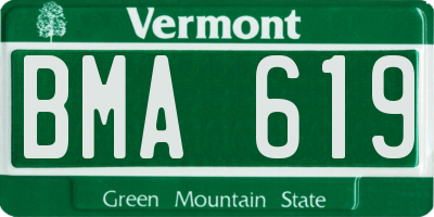 VT license plate BMA619