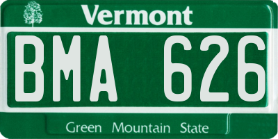 VT license plate BMA626
