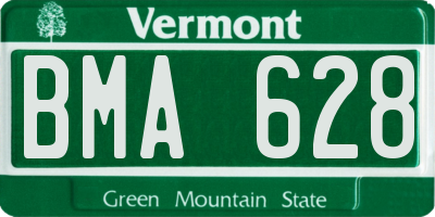 VT license plate BMA628