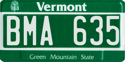 VT license plate BMA635