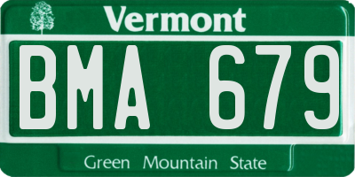 VT license plate BMA679