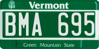 VT license plate BMA695