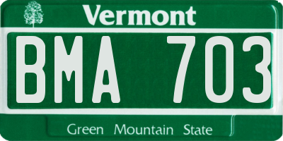 VT license plate BMA703