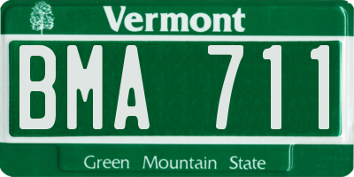 VT license plate BMA711