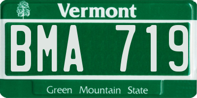 VT license plate BMA719