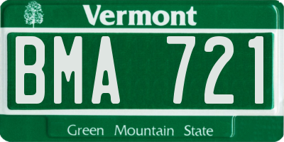VT license plate BMA721