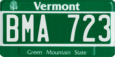 VT license plate BMA723