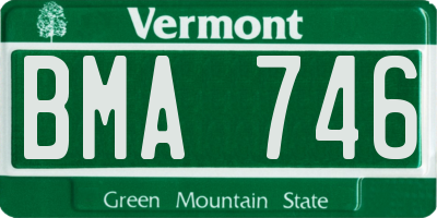 VT license plate BMA746