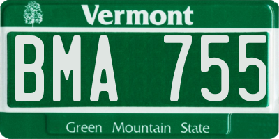 VT license plate BMA755