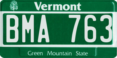 VT license plate BMA763