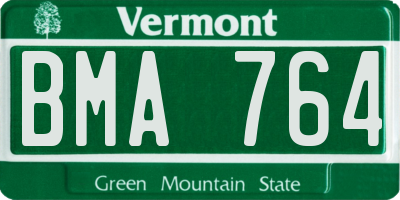 VT license plate BMA764