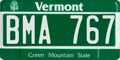 VT license plate BMA767