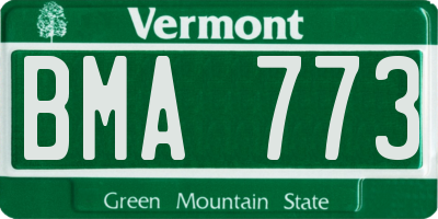 VT license plate BMA773