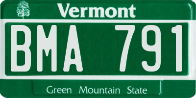 VT license plate BMA791
