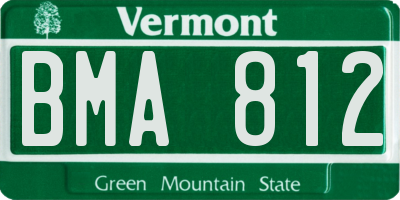 VT license plate BMA812