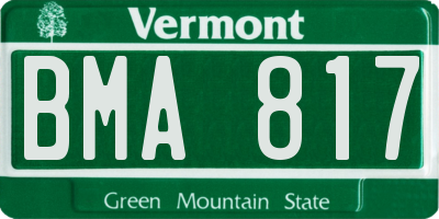 VT license plate BMA817