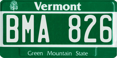 VT license plate BMA826