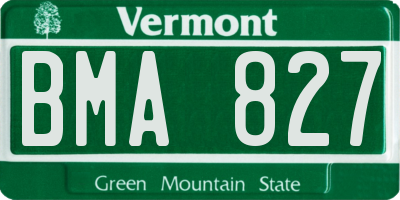 VT license plate BMA827