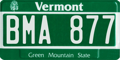 VT license plate BMA877