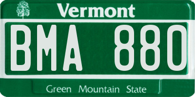 VT license plate BMA880