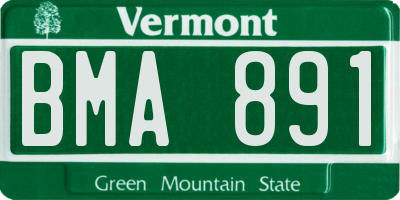 VT license plate BMA891