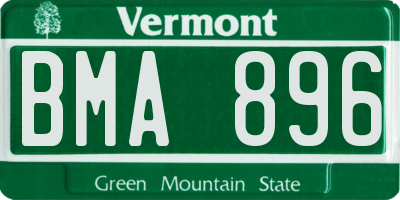 VT license plate BMA896