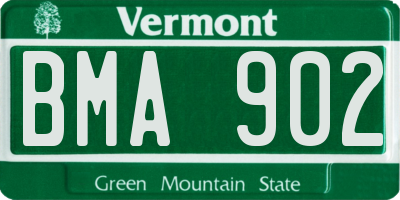 VT license plate BMA902