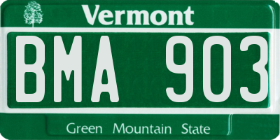 VT license plate BMA903