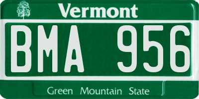 VT license plate BMA956