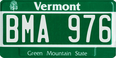 VT license plate BMA976