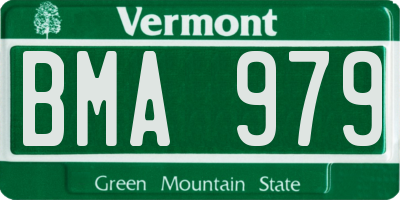 VT license plate BMA979