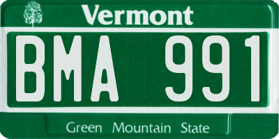VT license plate BMA991