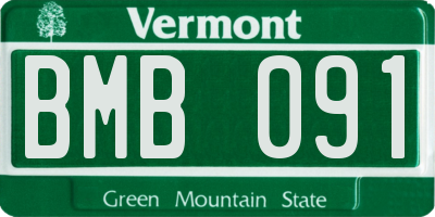 VT license plate BMB091