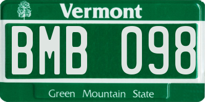 VT license plate BMB098