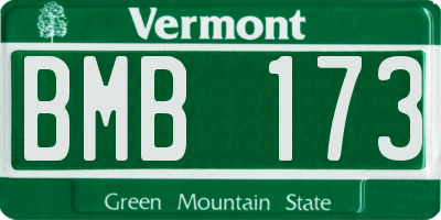 VT license plate BMB173