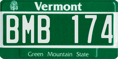 VT license plate BMB174
