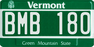 VT license plate BMB180