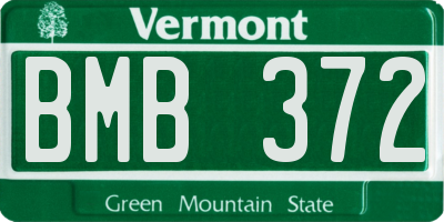 VT license plate BMB372