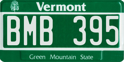 VT license plate BMB395