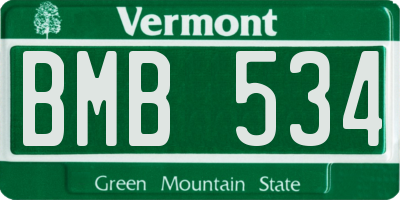 VT license plate BMB534