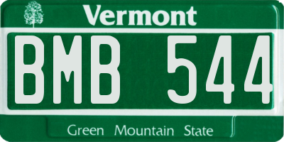 VT license plate BMB544
