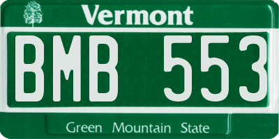 VT license plate BMB553
