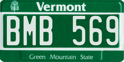 VT license plate BMB569