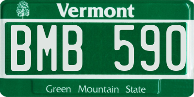 VT license plate BMB590