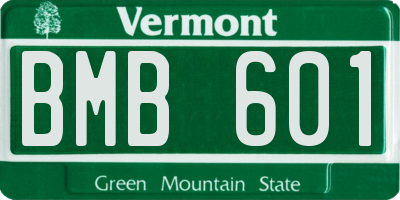 VT license plate BMB601
