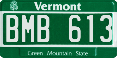 VT license plate BMB613
