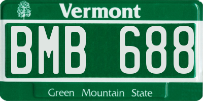 VT license plate BMB688