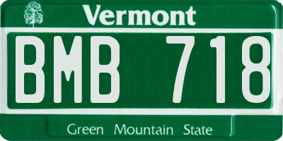 VT license plate BMB718