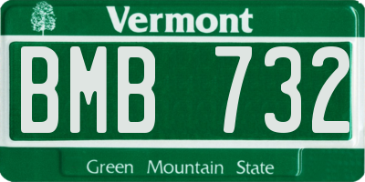 VT license plate BMB732