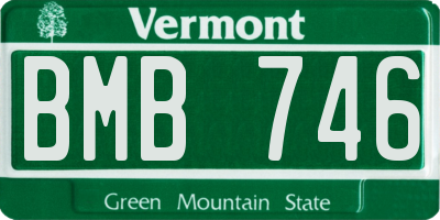 VT license plate BMB746